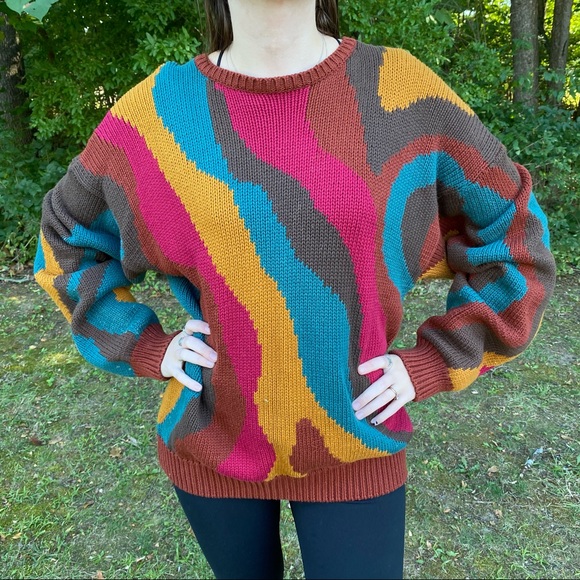 Perry Ellis Sweaters - Vintage Perry Ellis Oversized Pullover Sweater